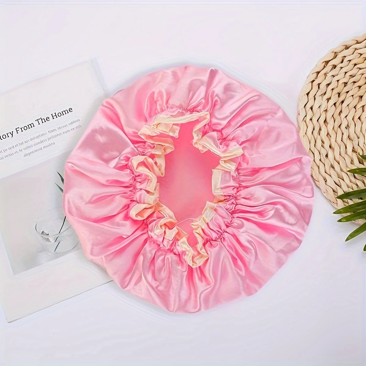 Double Layers Waterproof Shower Cap for Women