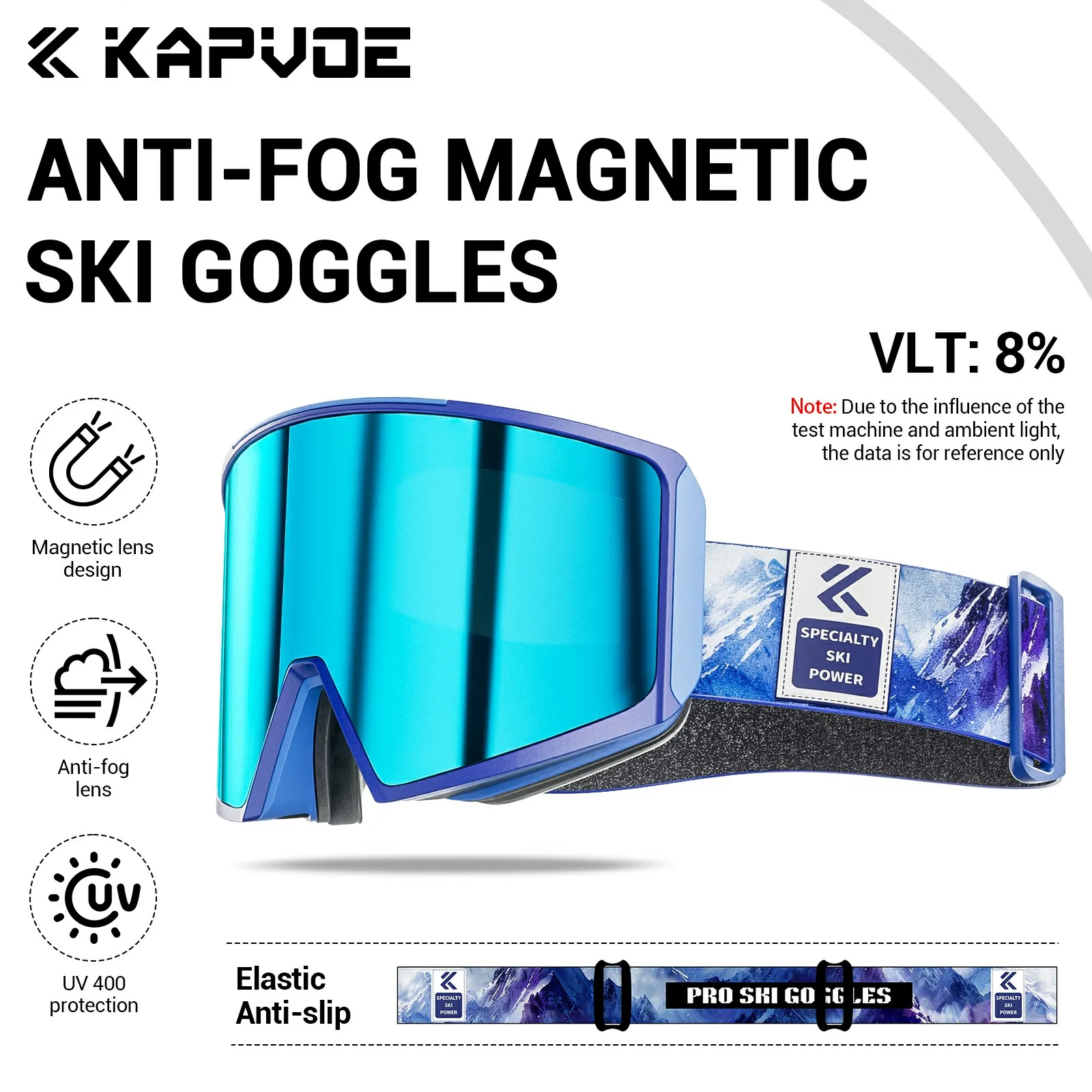 Ski Goggles Magnetic Double Layer Anti-fog Photochromic UV400 Snow Sunglasses