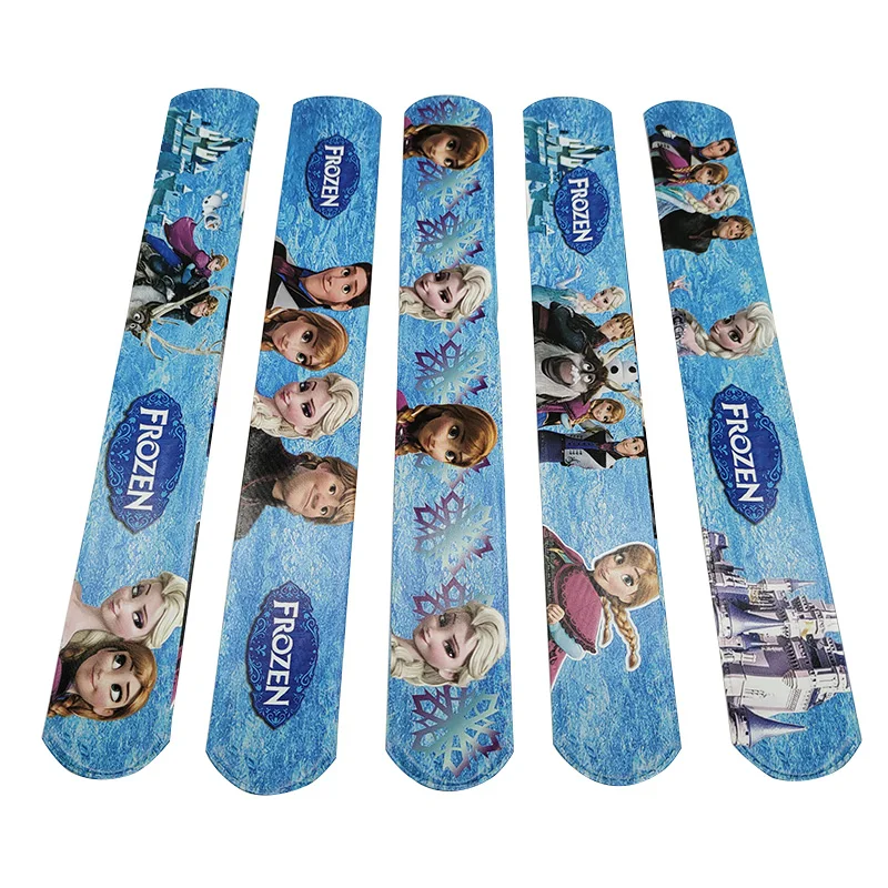 Kids Happy Birthday Party Favor Princess Frozen Elsa Anna Slap Bracelet Party Gift Souvenir 12PCS