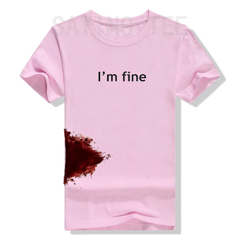 I'm Fine Graphic Novelty Sarcastic Movie Halloween Costume Humor Scary Funny T Shirt Gifts for Women Men Clothing Graphic Tee 6