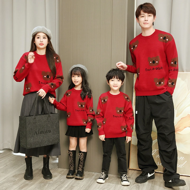 thumbnail image 2 of Suéteres familiares a juego Otoño Invierno Mamá Hija Papá Hijo Prendas de punto Tops Pareja Conjunto Adultos Niños Hombres Mujeres Ropa de Navidad, 2 of 5