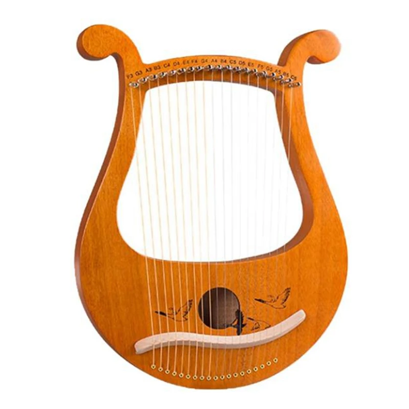 Lyre Harp 19-струнная греческая скрипка уникальные узоры резные телефонные символы