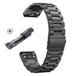 Premium Stainless Steel QuickFit Wrist Strap - 22mm Watchband Accessories - QuickFit 22mm (Black  02)