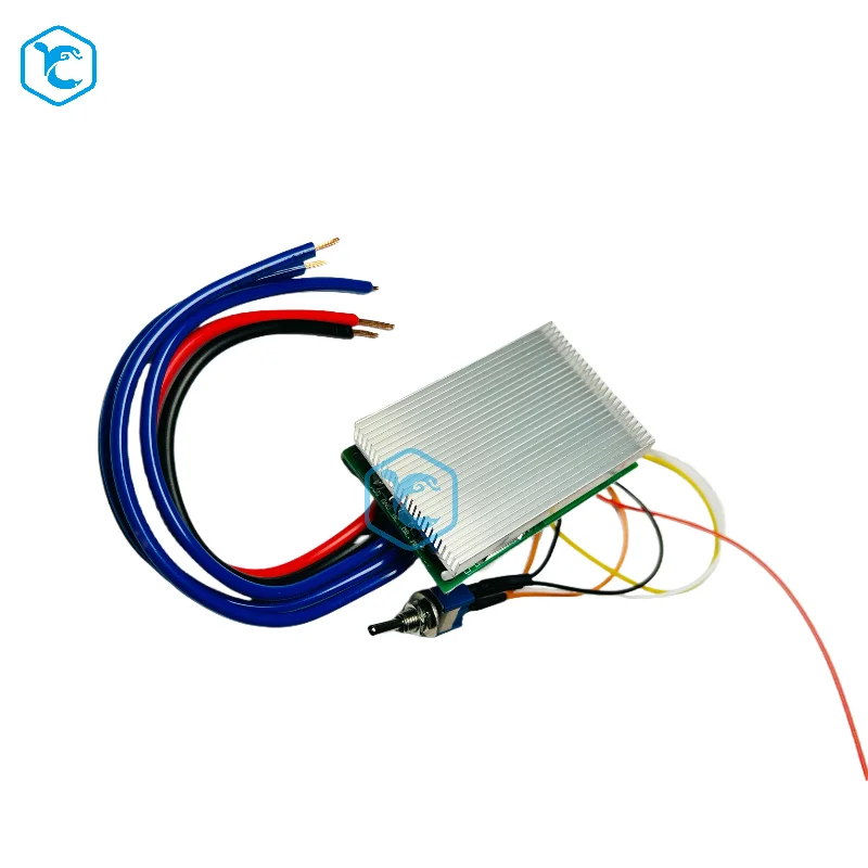 JUYI DC 12V 24V 36V 500W 15A JYQD-V6.3E2 driver board for sensorless motor, motor control board with heatsink connector wires