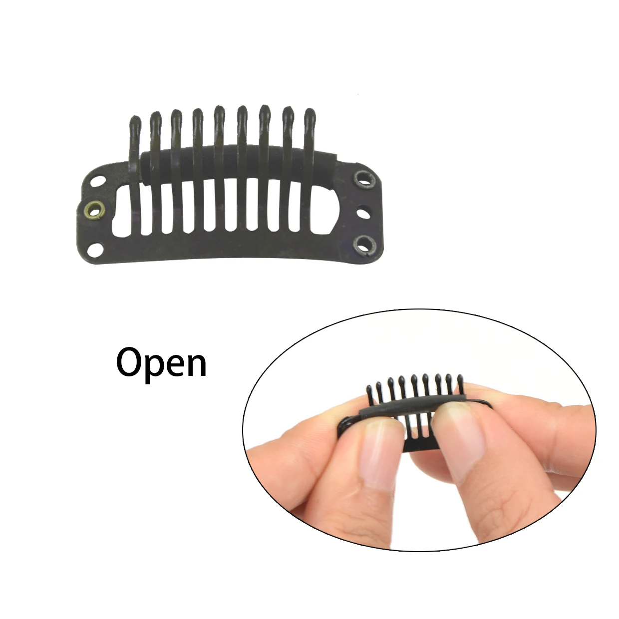 10 pezzi di estensione dei capelli s clip 9 denti parrucca pettine clip Snap accessori per l'estensione dei capelli strumento 32mm