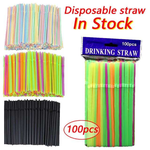 200 Flexible Reusable Straws Drinking Party Straws Set For Kids And Adults  Bendable Drinking Straws Multi Colored Bendable Straws For Birthday Parties