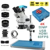 3.5X-90X Continuous Zoom Stereo Trinocular Microscope + 0.5X 2X Auxiliary Objective Lens 48mp 55mp 4K HDMI USB Microscope Camera 1