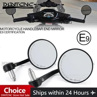 E9 Motorcycle Handlebar End Mirror Rotatable Universal Expansion Screw 8MM Flip Left Right Side Lens Handle Glass Accessories M8 1