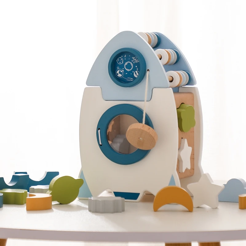 

Wooden Jigsaw Puzzle Educational Toy Wooden Toys For Baby The Rockets Puzzle Body Coordinating Toy The Family Decorate Toys New