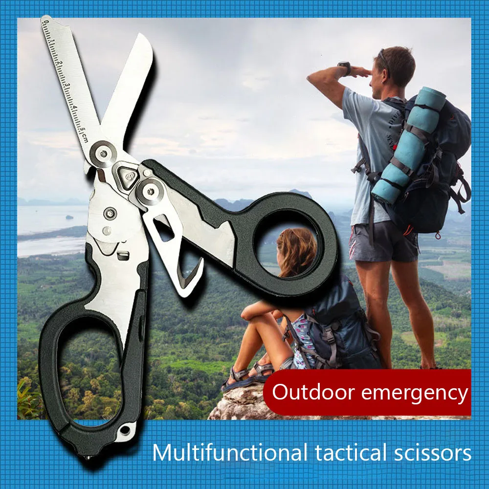 Survival Equipment Trauma Shears Rescue Scissors Tactical First Aid Kit  Folding Multitool Paramedic Scissors EDC Hand Tools