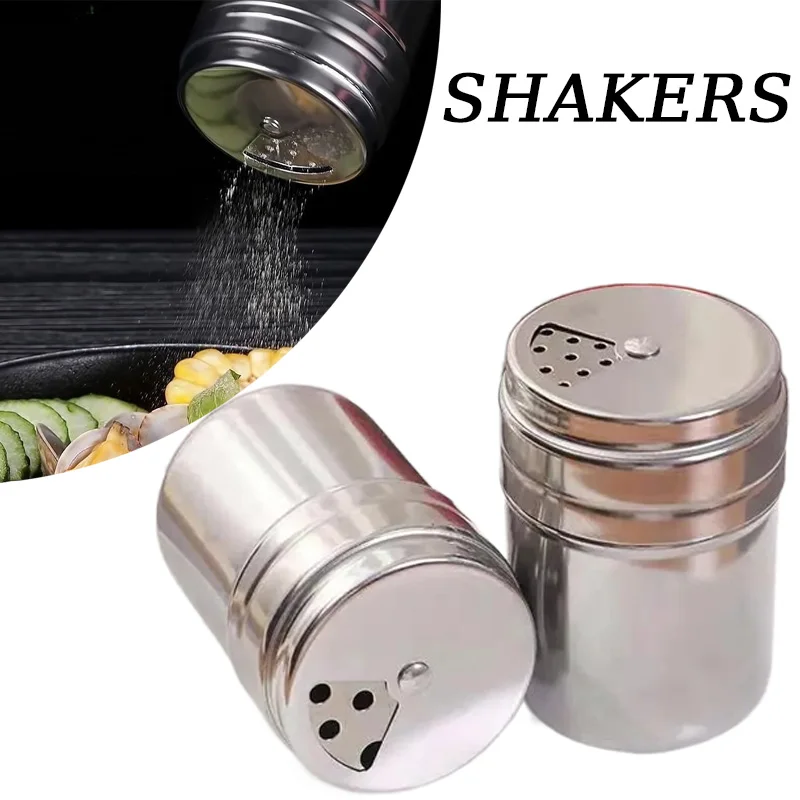 Outdoor Camping Cooking Apothecary Jars Spice Jar Seasoning Pot Stainless Steel Adjustable Size Port Rotate BBQ Shakers