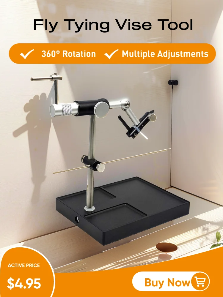 

Fly Tying Vise Tool Replacement Fly Vise Rotary Fishing Line Stand Portable Spare Parts Practical Metal Fishing Line Holder