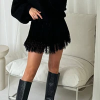 Fashion High Waist Pleated Mini Skirt Chic Ladies Lace Skirt Classic Women Vintage High Street Club Party Y2k Fairy A-line Skirt - Image 6