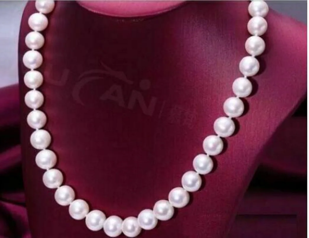 

Double Strand AAAA 7-8mm Akoya Round White Pearl Necklace 25 inches 925s
