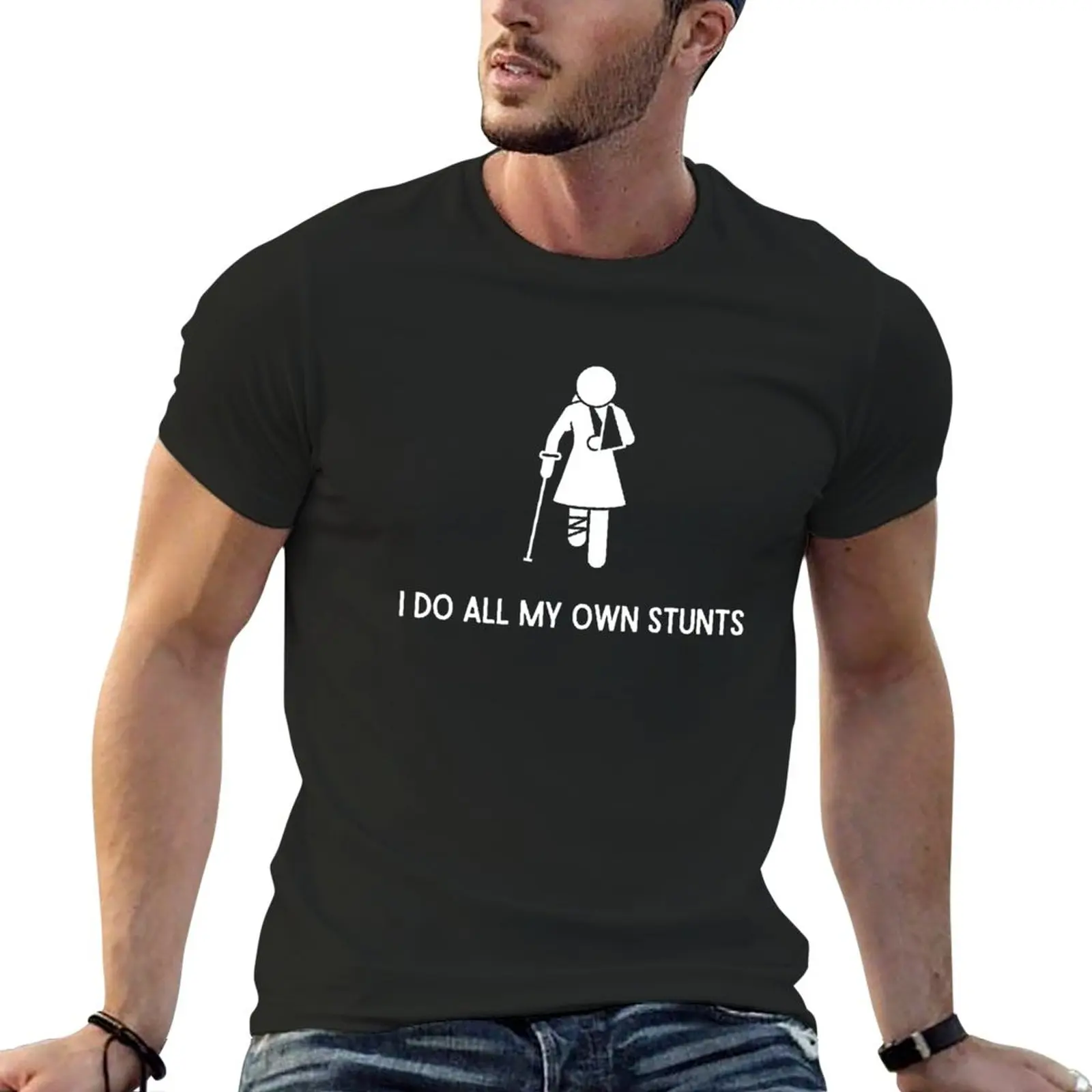 

New I Do All My Own Stunts T-Shirt anime clothes Aesthetic clothing mens workout shirts