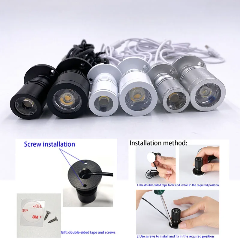 Rgb Led Spot Light Usb 5V Remote Dimming Mini Bulb 1W 3W Cabinet Showcase dollhouse Jewelry Lamp Stage KTV Bar Light 5