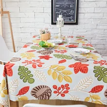 

Cotton Tablecloths, Waterproof Table Covers Pomegranate Leaf Colorful Dining Table Coffee Table Deco