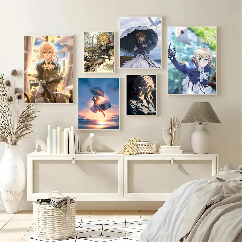 1PC Violet Evergarden Poster Paper Print Home Living Room Bedroom Entrance Bar Restaurant Cafe Art Painting Decoration