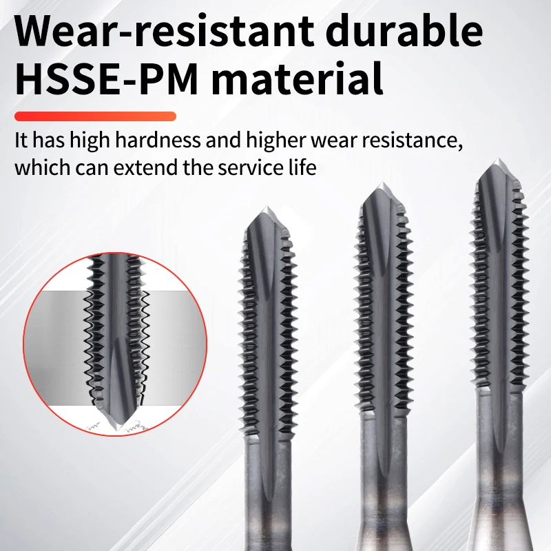 HSSE-PM JIS Standard Extended Spiral Pointed Tap 80L 100L M2 M3 M4 M5 M6 M8- M12 Machine Screw Threa