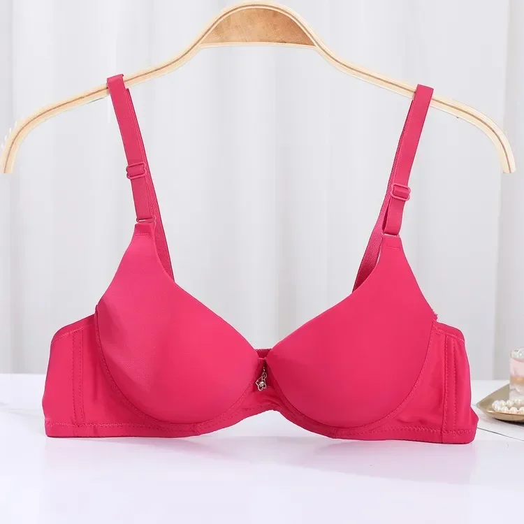 

Color, Solid Smooth Underwear, Adjustable Upholstered Girls' Japanese Bra, Traceless Bra Women's Small