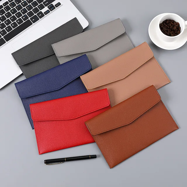 MoeTron Leather Document Bag A5 Envelope Document Holder Quality PU Leather A6 Document Pouch Femme Document Organizer File Bag 1