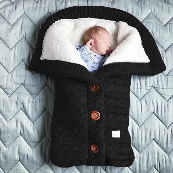 ZK40 Winter Baby Boys Girls Blanket Envelope Thicken Polar Fleece Infant Swaddle Sleeping Bag For Newborns Baby Bedding 3