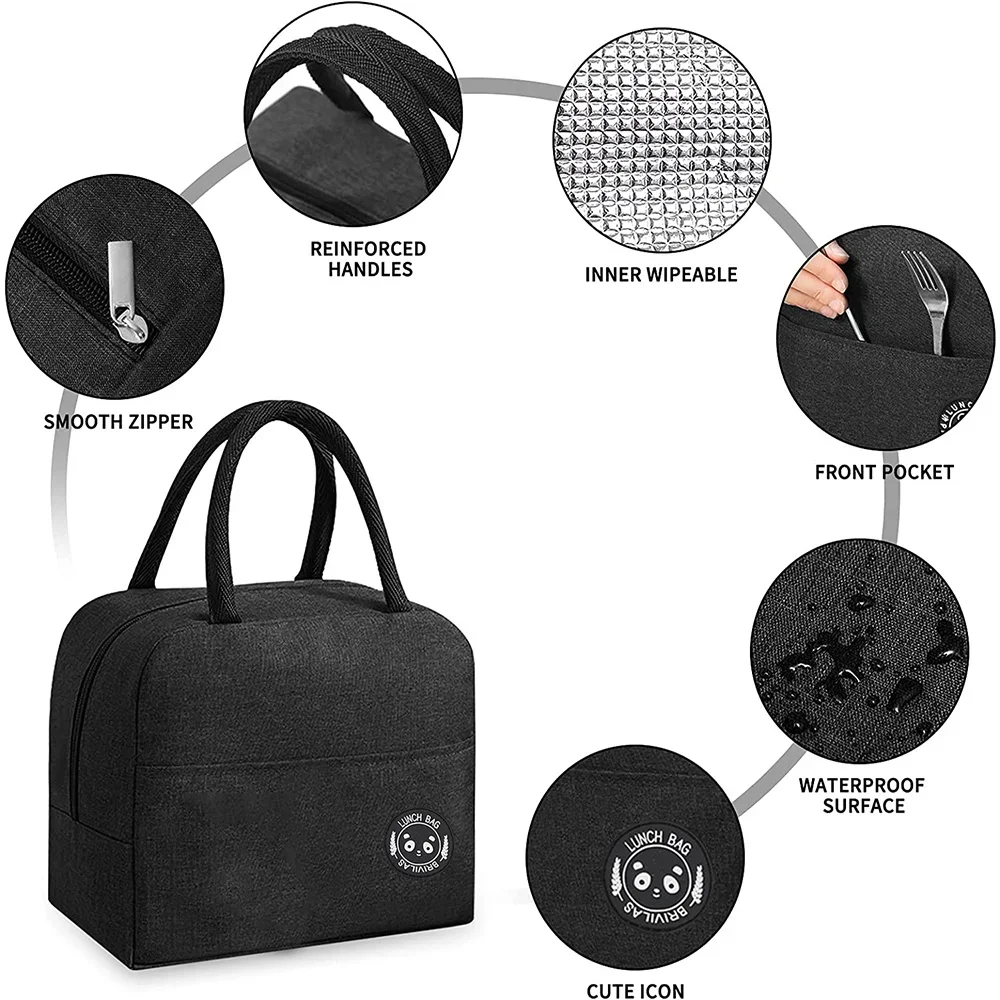 Travel Insulated Box Lunch Box Picnic Portable Lunch Bag Cooler Tote Hangbag Graphic Letter Pattern Thermal Food Container