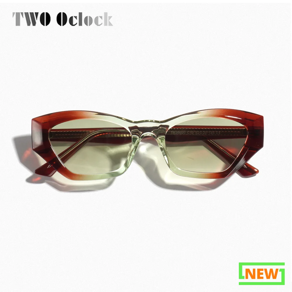 

TWO Oclock 2024 New Designer Retro Sunglasses Women Rectangle Cat Eye TR90 Sun Glasses Gradient Ladies Shades Oculos De Sol