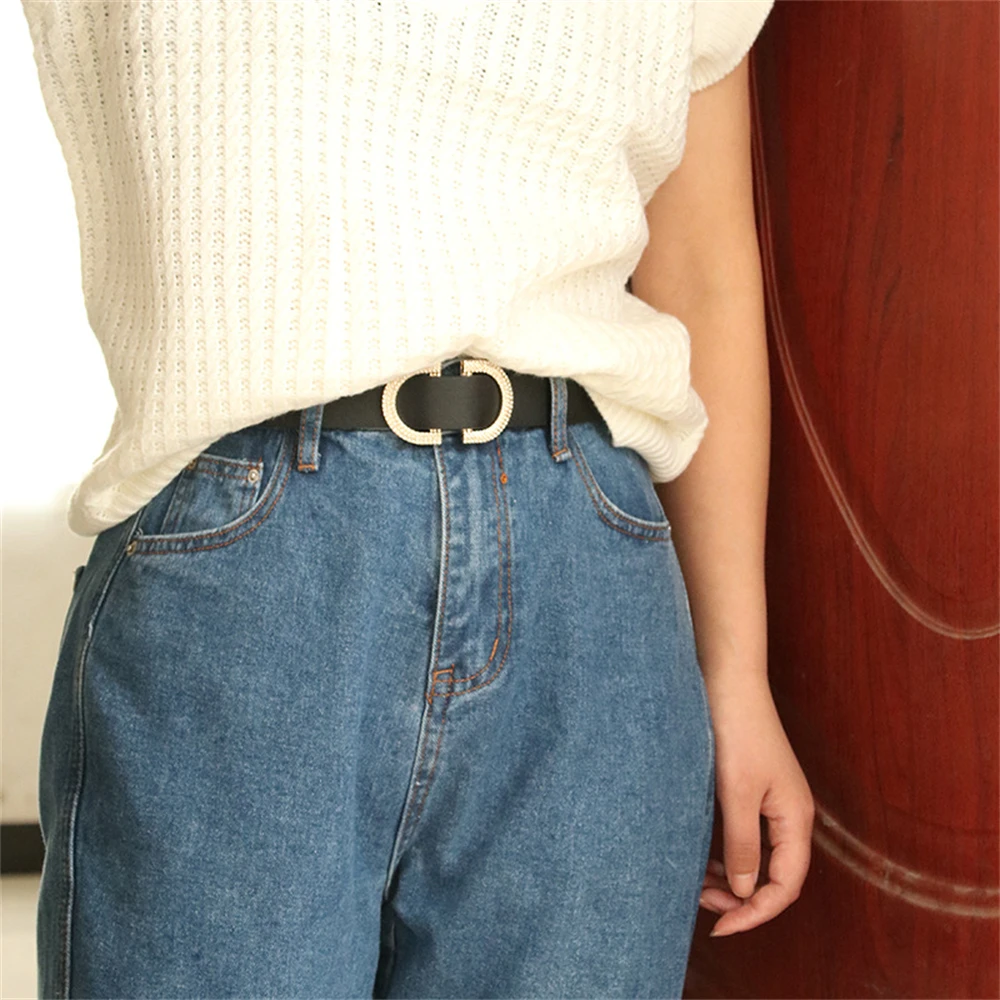 Ladies with Double D alloy buckle simple decoration, jeans fashion retro atmosphere elegant no hole belt K802 ladies with double d alloy buckle simple decoration jeans fashion retro atmosphere elegant no hole belt k802