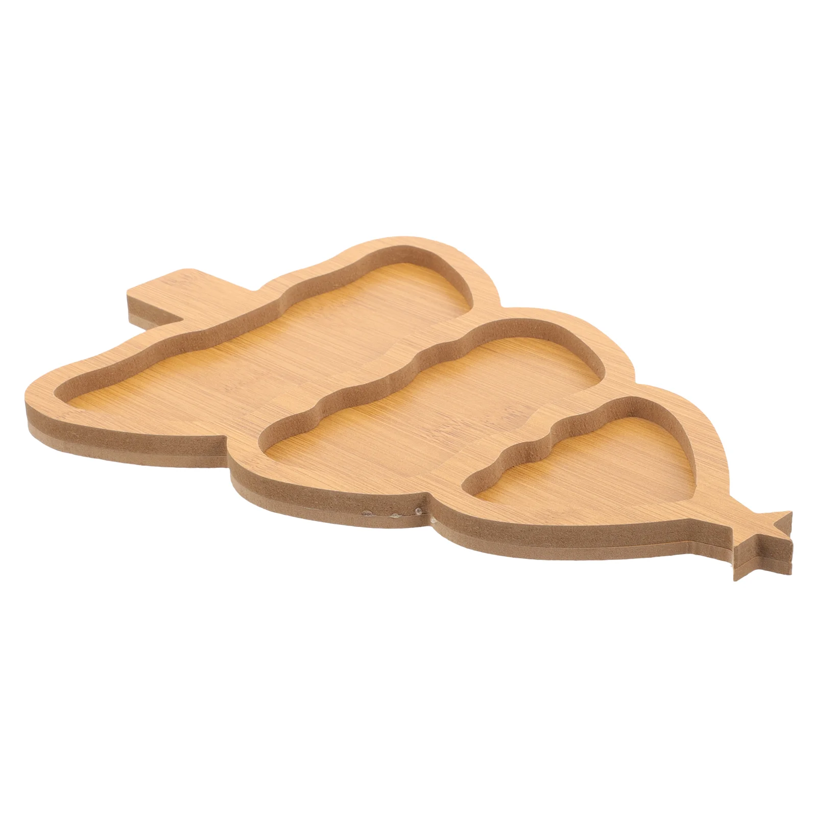 Wooden Christmas Tree Serving Tray for Nuts Fruits Dessert Plates Wood Appetizer Plates Creative Dish Tray Candy