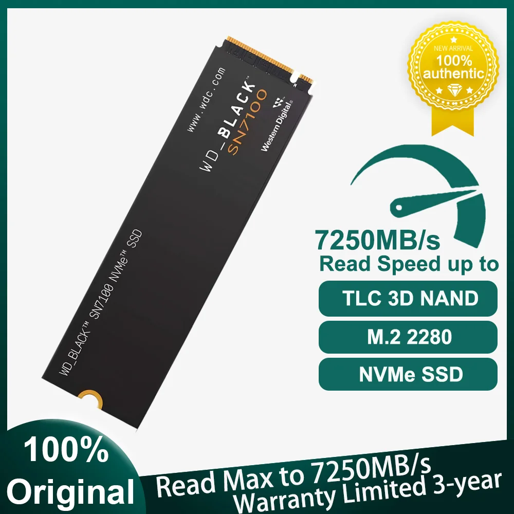 Western Digital WD_BLACK SN7100 1TB 2TB NVMe כונן פנימי למשחקים SSD Solid State Drive Gen4 PCIe M.2 2280 עד 7250 MB/s עבור PS5