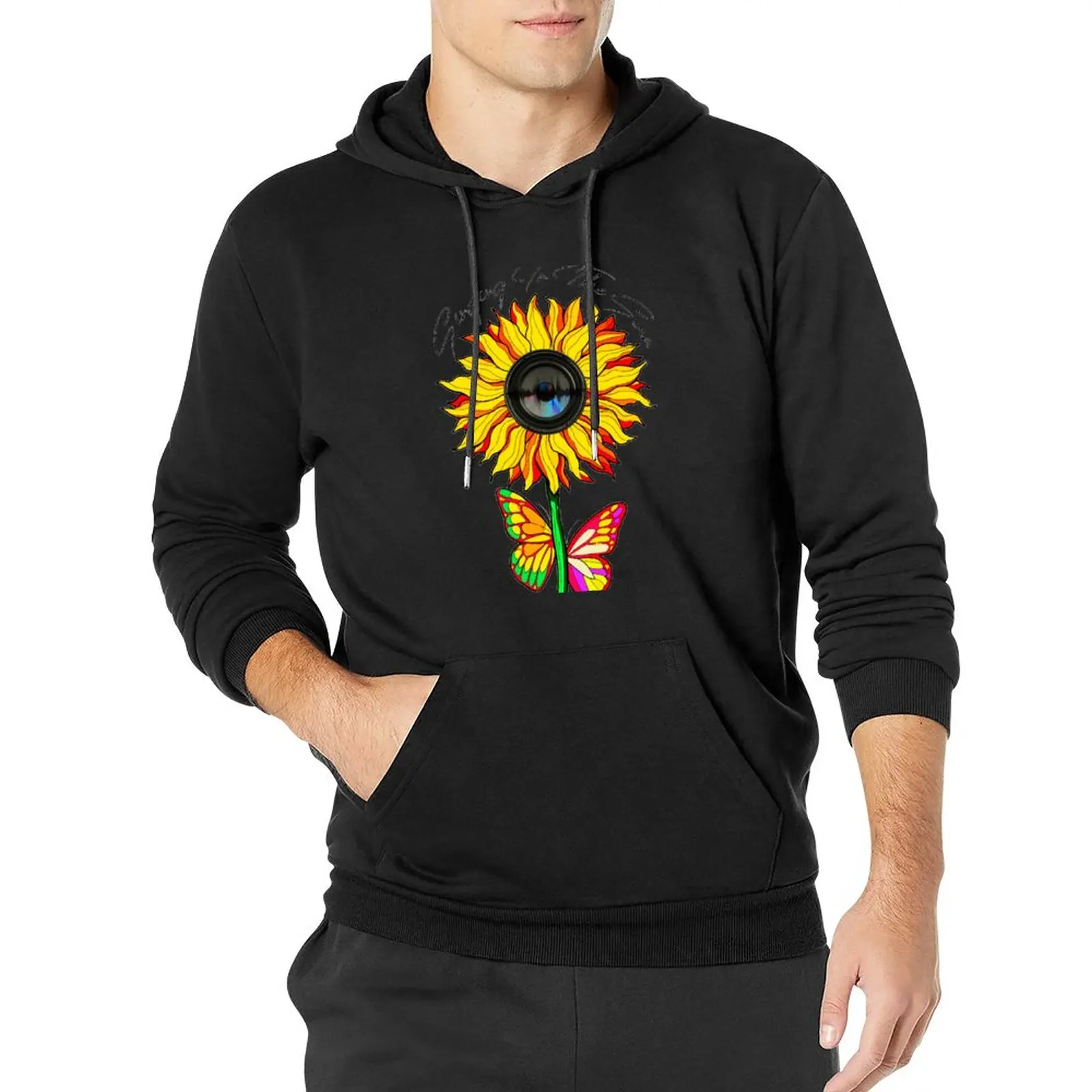 

Singing In The Sun Streetwear Hoodies Winter Funny Sunflowers Vintage Hoodie Men Oversized Outerwear Cotton Hooded Sweatshirts