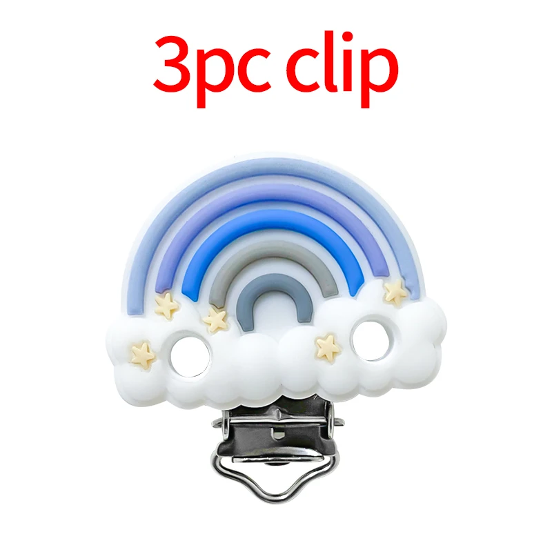 3 יחידות סיליקון פיל דוב שועל יוניקורן אריה צורת קליפס DIY שרשרת מוצץ חיות מחזיק טיטה