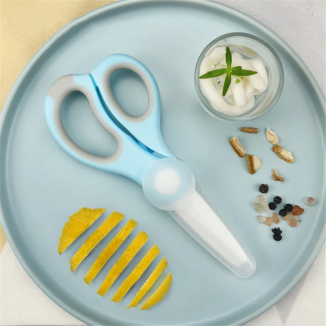 Baby Food Scissors Ceramic Scissors Portable Infant Feeding Aid Scissors  With Cover Baby Supplies Tableware For Feeding Health - AliExpress