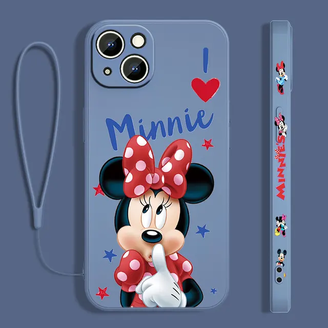 Funda de teléfono con cuerda líquida para Apple iPhone 14, 13, 12 Mini, 11  Pro, XS, MAX, XR, X, 8, 7, 6S, SE Plus, Mickey, Minnie Mouse, Love, Capa  Core Fivean unisex