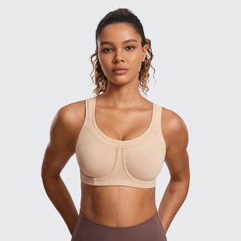 Women's High Impact Removable Pads Sports Bra Underwire Full Coverage Support Workout Running Bra 1