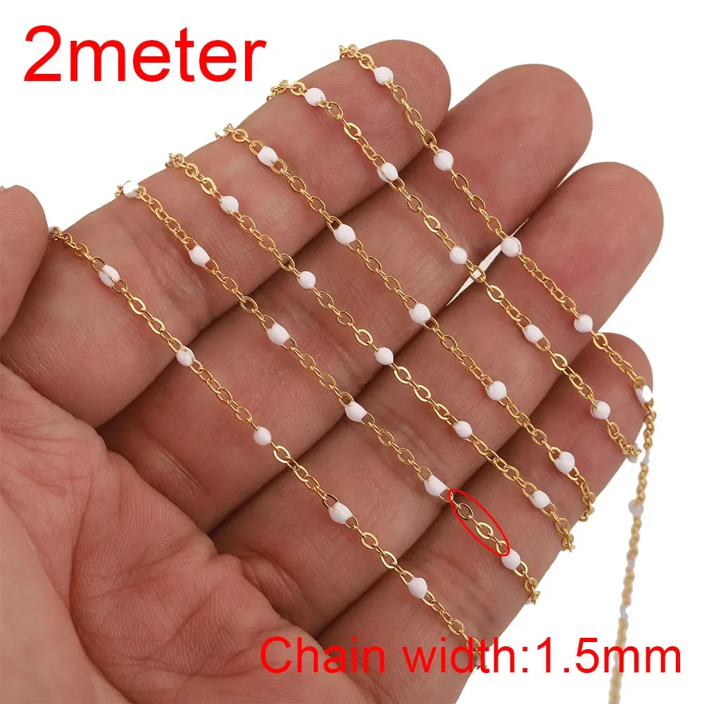 Craftdady 5 m/rol gouden satellietketting kruis kabelkettingen met 3mm rondelle kralen gesoldeerd roestvrij staal schakels voor doe-het-zelf sieraden armband kettingen maken