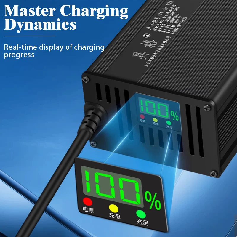 리튬 배터리 충전기 72V 18A 20A 고출력 스마트 충전기 24S 87.6V LiFePO4 21S 88.2V 리튬이온 고속 충전 (2륜 EV용)