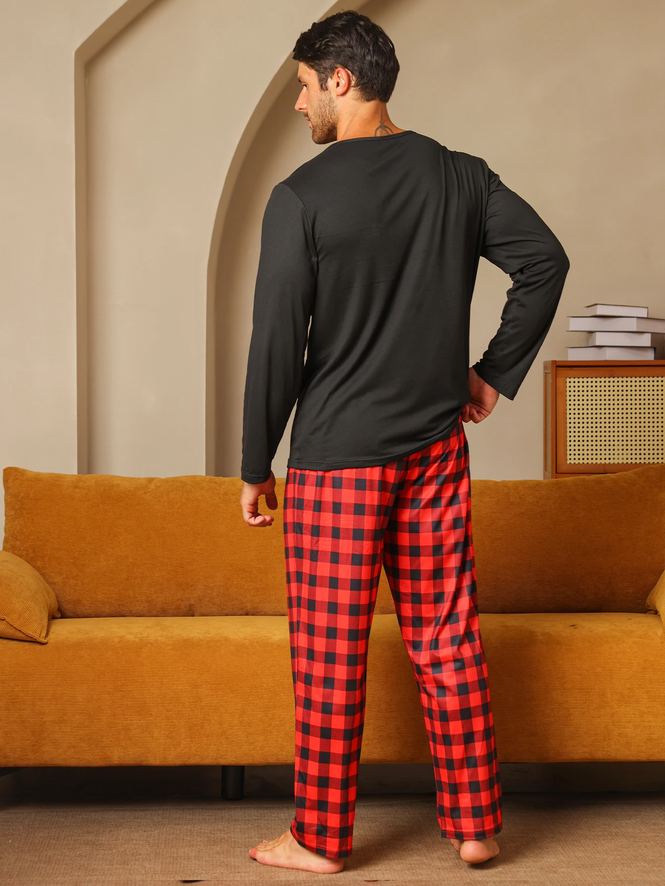 Two piece sets men's pajamas autumn and winter long sleeved pants car letters sleepwear set 6 S1d10debd9d9740ba91362f6941343889h