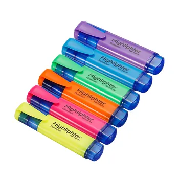 4/6Pc Highlighter Fluorescent Pen Broad Tip Writing Marker Pens for Art Drawing Doodling Marking Office Stationery School Supply 1