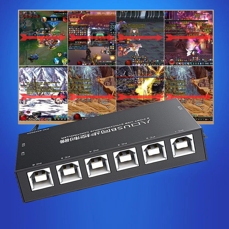 Interruptor de Rede Síncrono Usb Adaptador de Controlador Síncrono Kvm Extender Live Screen Splitter Portas