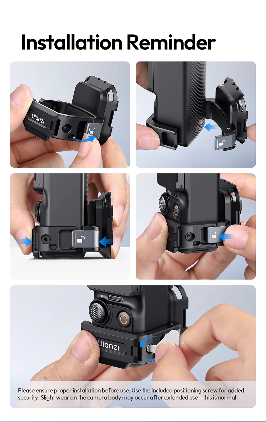 Expansion Adapter for DJI Pocket 3 Metal Adapter for Camera Tripod Backpack Clip