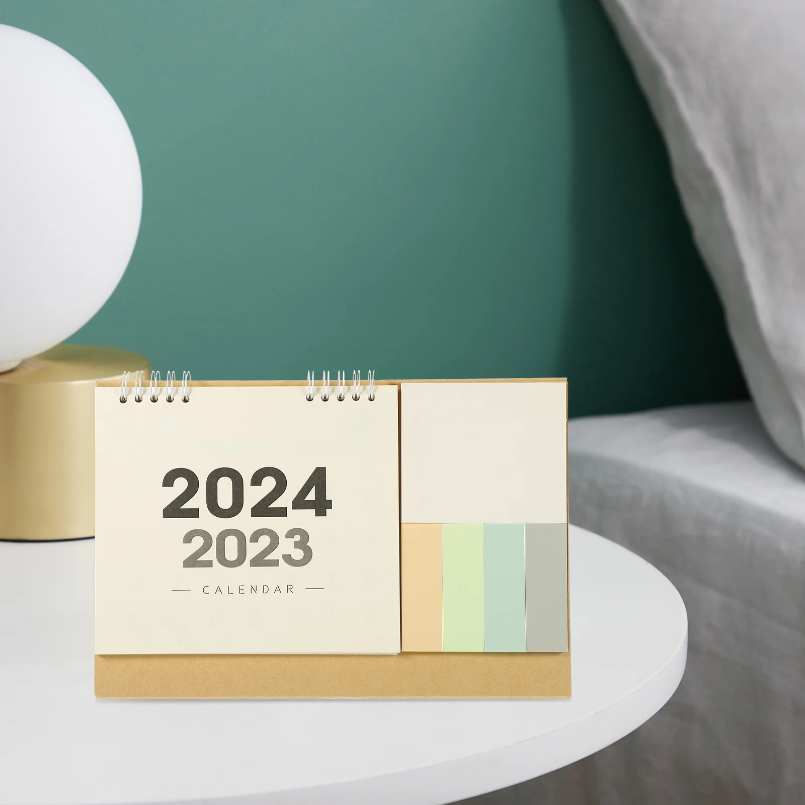 Desktop Calendar with Colored Notes Home 2024 Mini Office Decoration Standing Flip flash card colored index cards office colorful sticky notes paper flashcards with binder