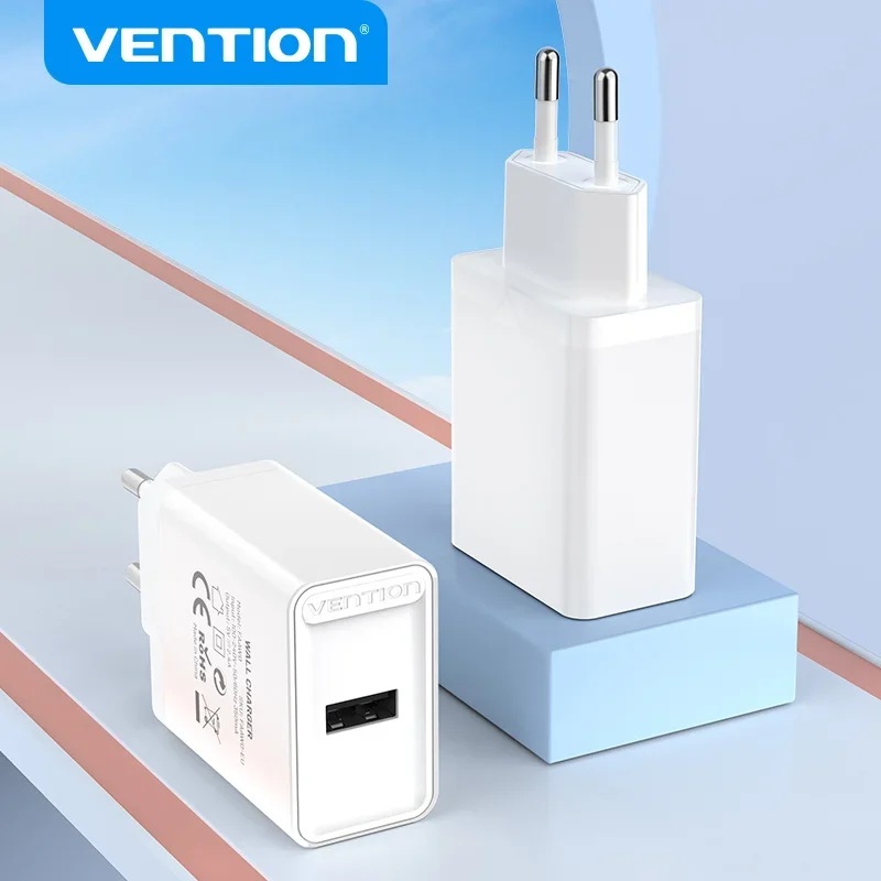 Phone Charger Vention 5V 2.4A USB Charger for iPhone iPad 12W Fast Wall Charger EU Adapter for Samsung Xiaomi Mini Mobile