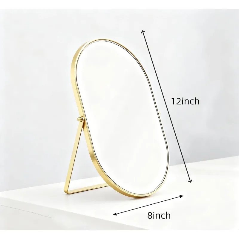 화장품 거울 메이크업 거울 1PC 휴대용 접이식 타원형 데스크탑 드레싱 테이블 침실 기숙사 여행용 스타일