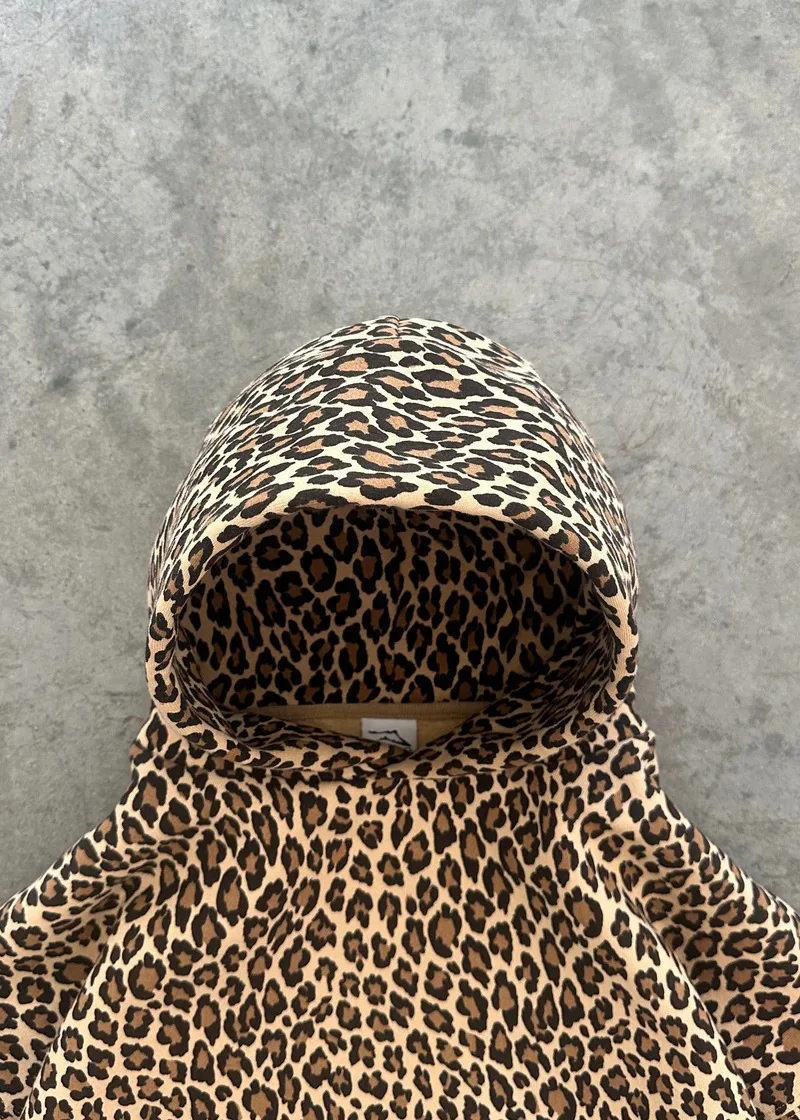 Y2K Leopard Print Hoodie – Unisex Harajuku Hip Hop Style Zip-Up Pullover Sweatshirt for Couples