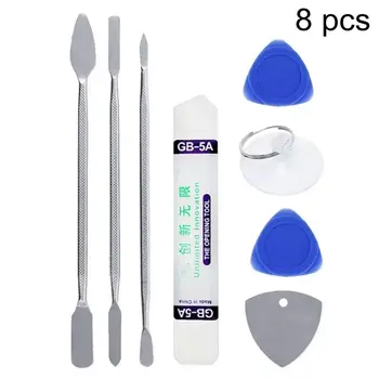 8 in 1 riparazione di telefoni cellulari Spudger in metallo kit di strumenti per fare leva riparazione di apertura per iPhone Samsung Smartphone laptop tablet utensili manuali