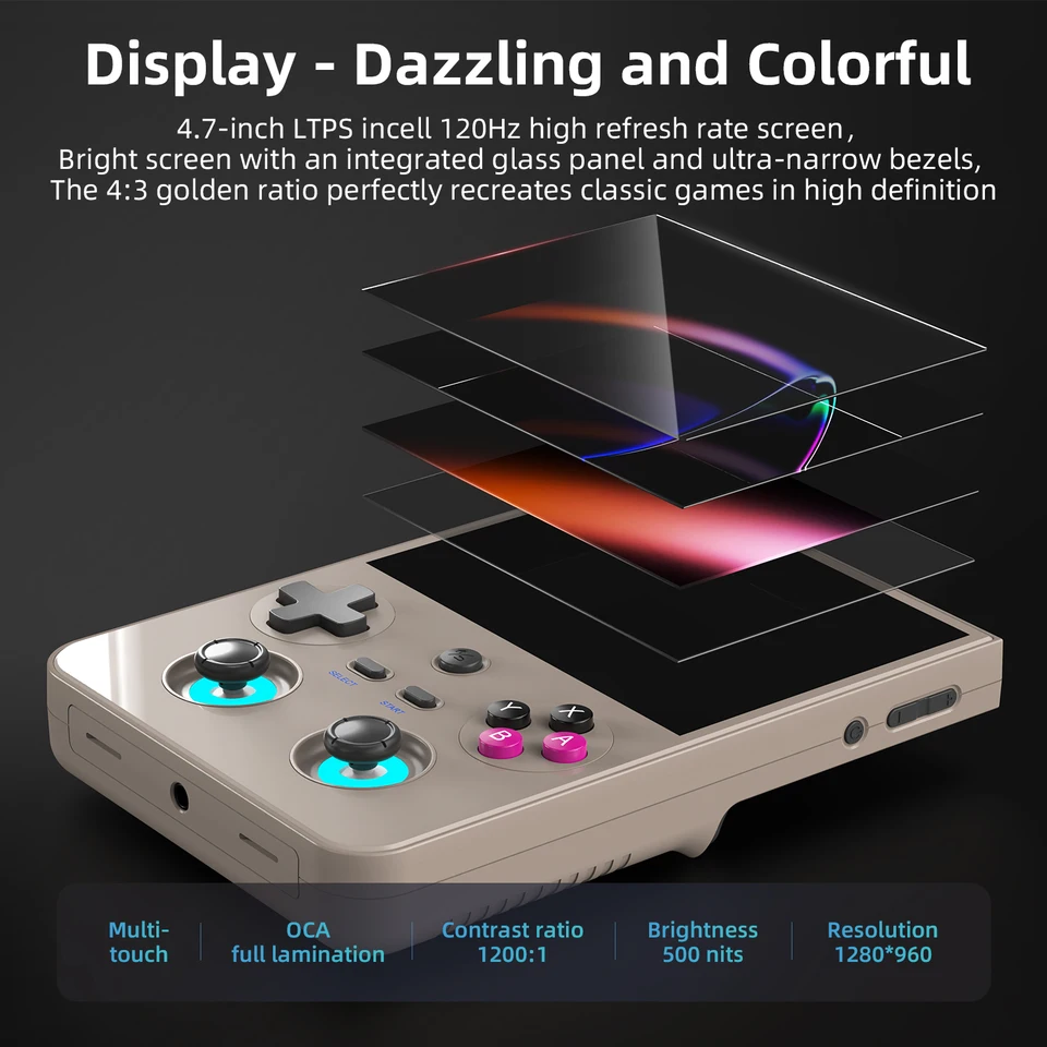 Anbernic RG477M Console Portatile Retro In Lega Di Alluminio - Schermo 4,7'' 120Hz, Dimensity 8300, WiFi 6E, Bluetooth 5.3, Batteria 5300mAh (Senza Giochi)
