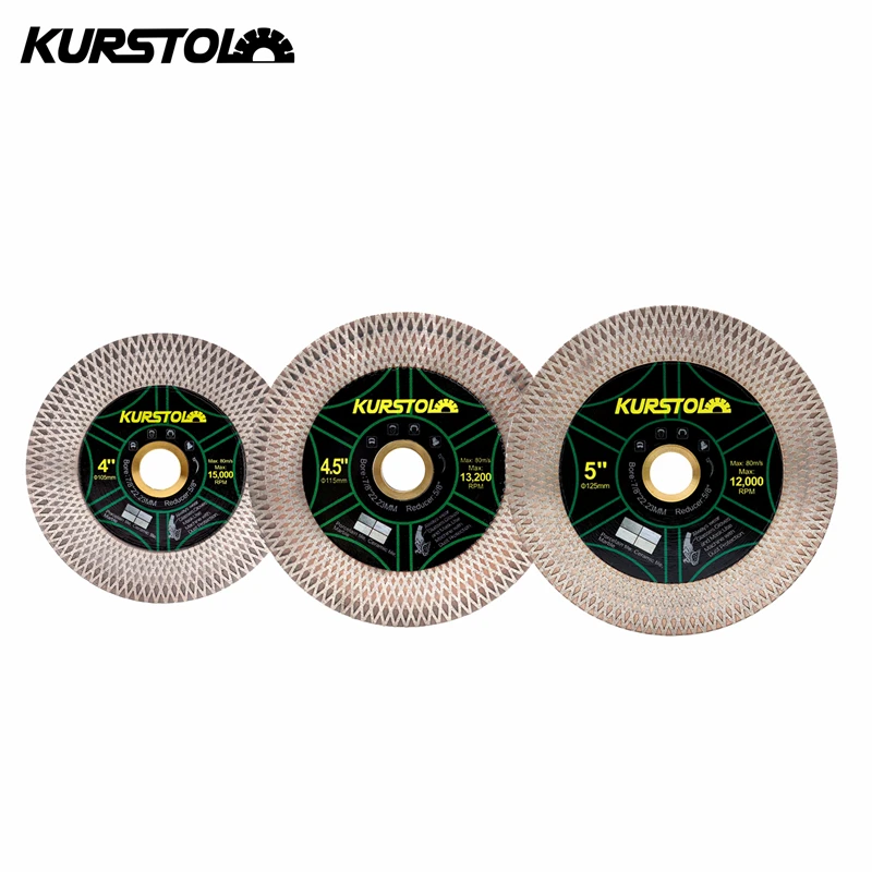 

KURSTOL 1/2/10 pcs Diamond Cutting Grinding Disc 105/115/125mm X Mesh Double-side Marble Ceramic Tile Granite Cutting Saw Blade