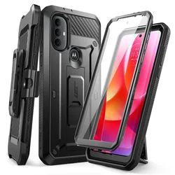Ultimate Rugged Full-Body Case with Belt Clip, Kickstand, and Built-in Screen Protector - Black for Pc + tpu (Black)
